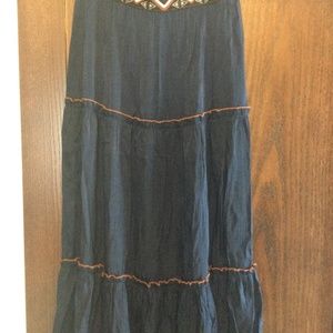 Boho Denim  high waist maxi skirt  NWOT
